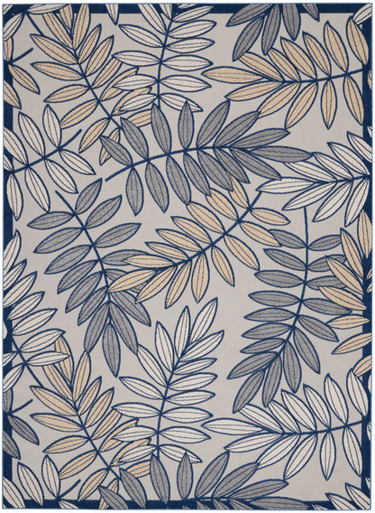 Nourison Home Aloha ALH18 Ivory Navy Contemporary Power-loomed Rugs