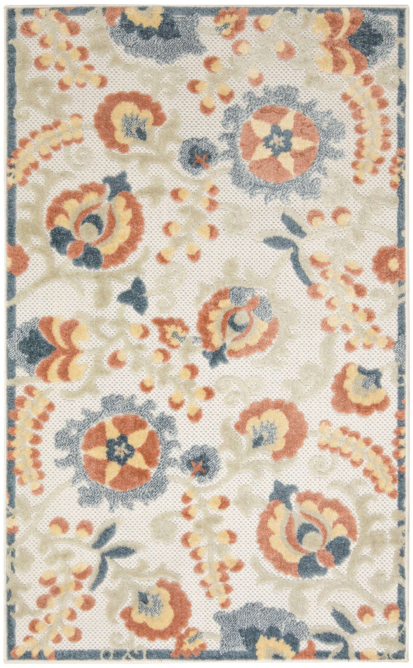Nourison Home Aloha ALH17 Grey Multicolor Contemporary Power-loomed Rugs