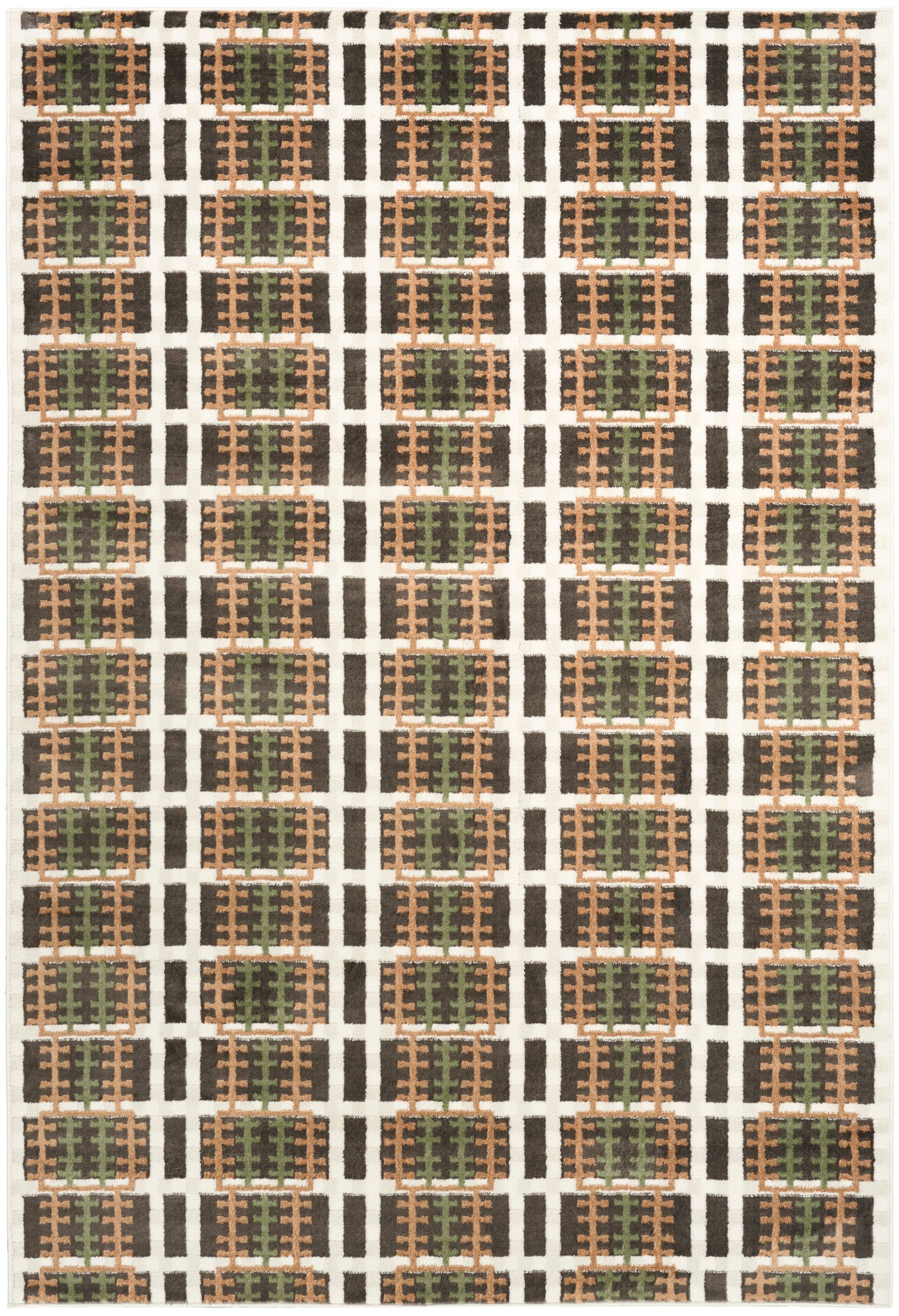 Nourison Home Nordic NRC08 Charcoal Multicolor Contemporary Power-loomed Rug