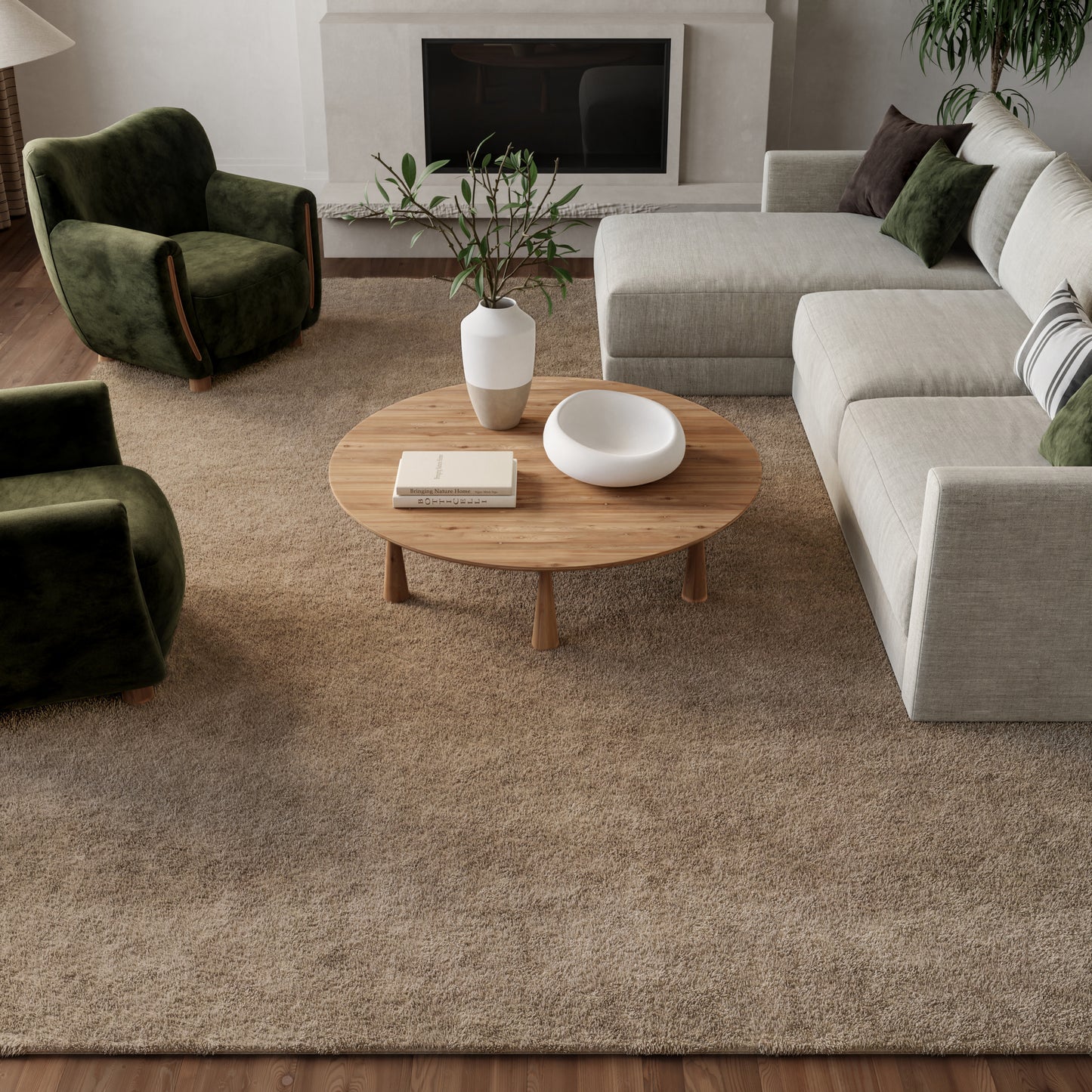 Nourison Home Plush Cloud  Taupe  Contemporary