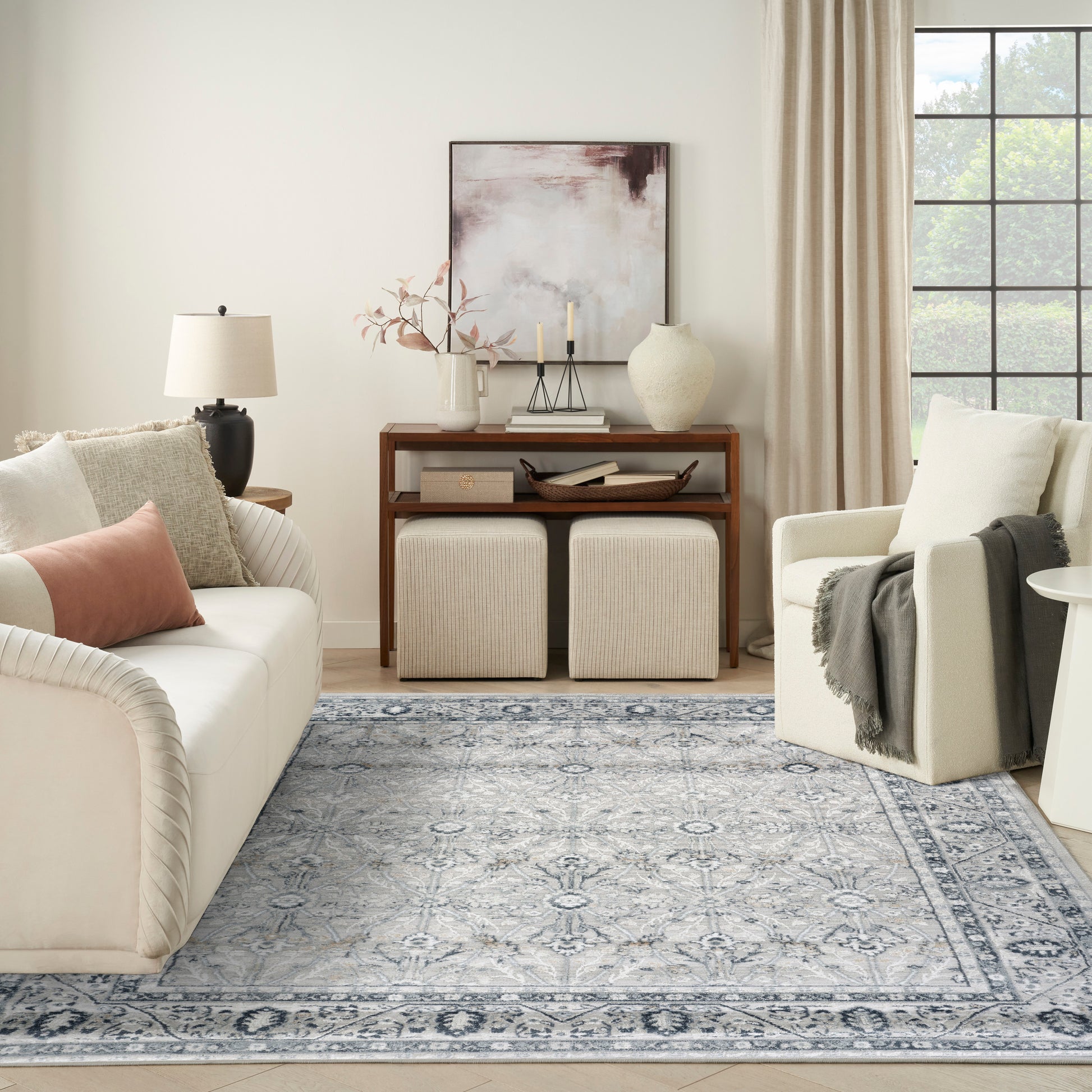 Nourison Home Dekor  Grey Navy  Traditional