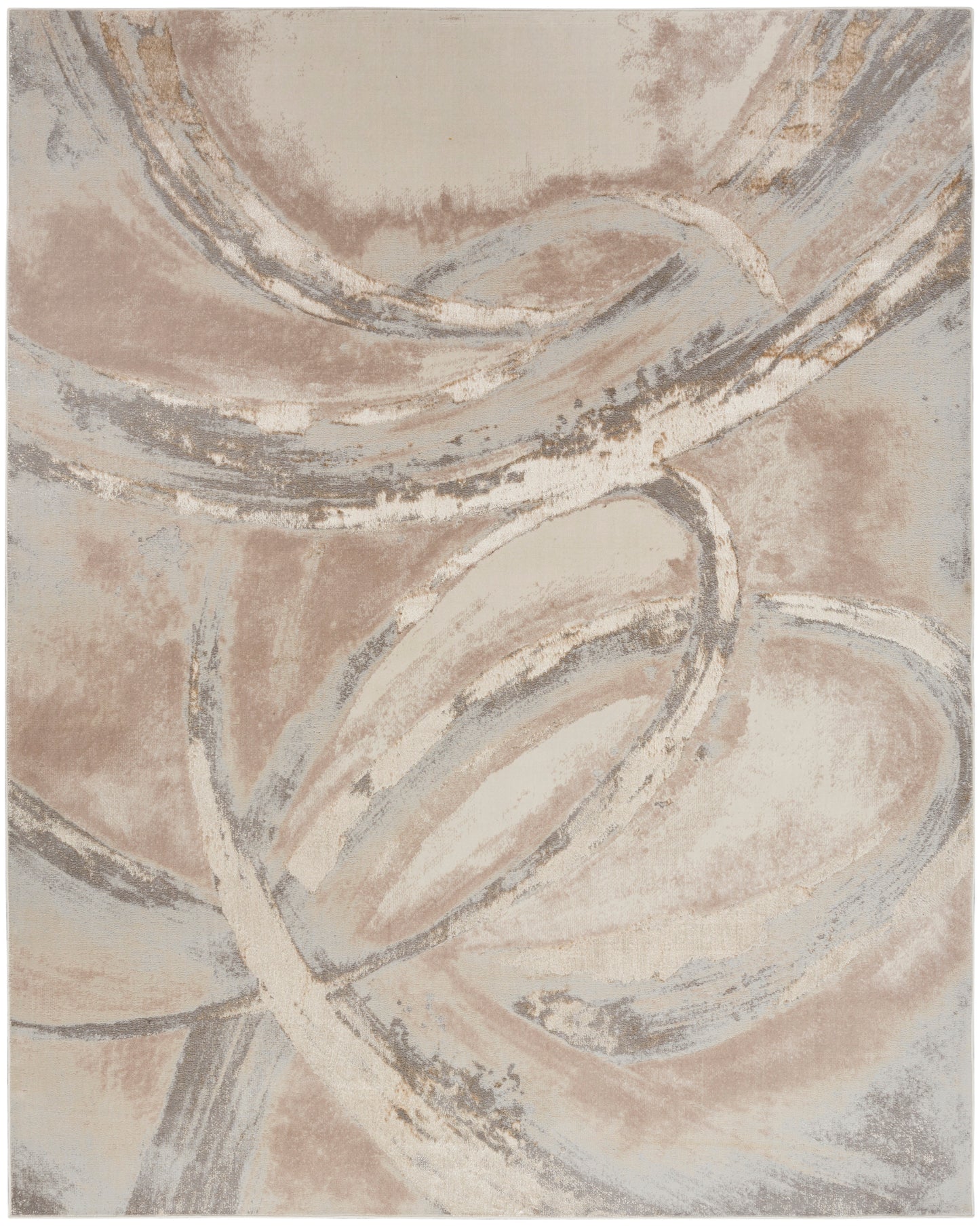 Nourison Home Splash BSK01 Beige Grey Contemporary Power-loomed Rug