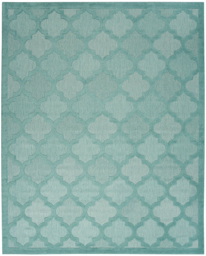 Nourison Home Easy Care NES01 Aqua Teal Contemporary Flat Weave Rug