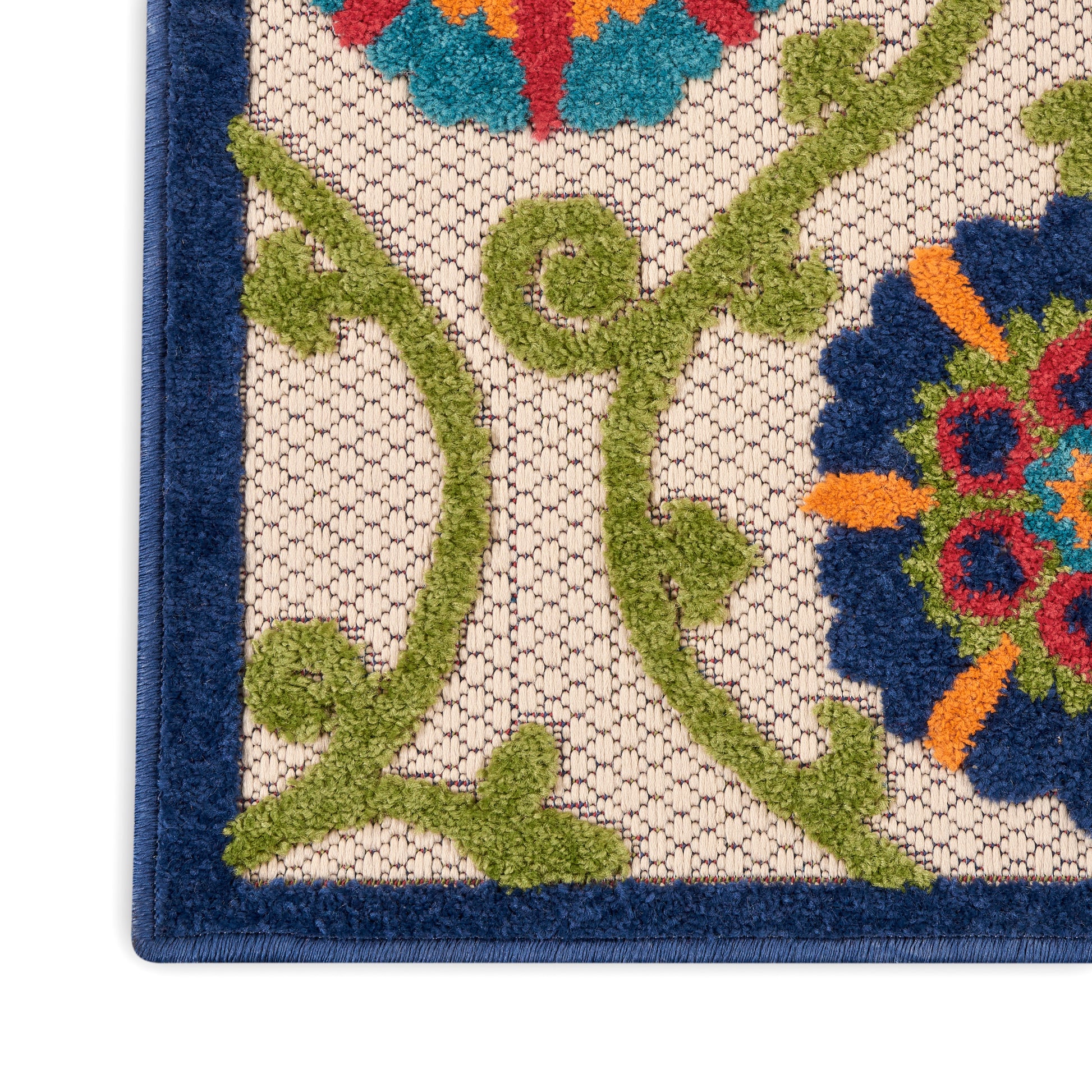 Nourison Home Aloha  Blue Multicolor  Contemporary