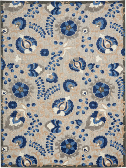 Nourison Home Aloha ALH17 Natural Blue Contemporary Power-loomed Rugs