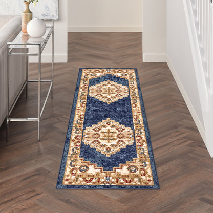 Nourison Home Grafix  Navy Gold  Traditional