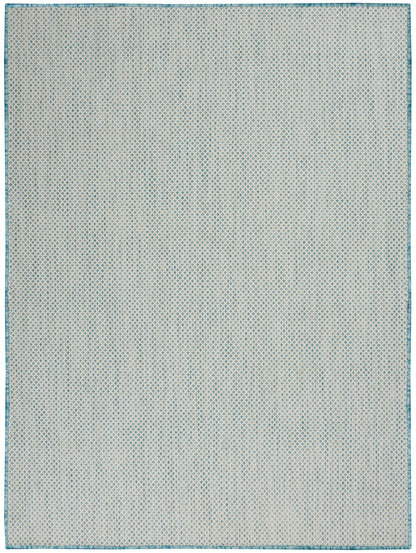 Nourison Home Courtyard COU01 Ivory Aqua Contemporary Power-loomed Rug