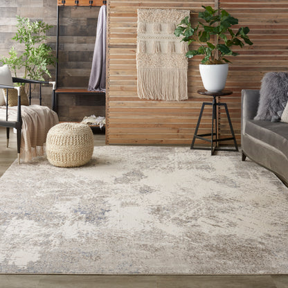 Nourison Home Silky Textures  Ivory Grey  Contemporary