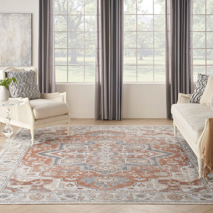 Nourison Home Astra Machine Washable  Gold Multicolor  Traditional