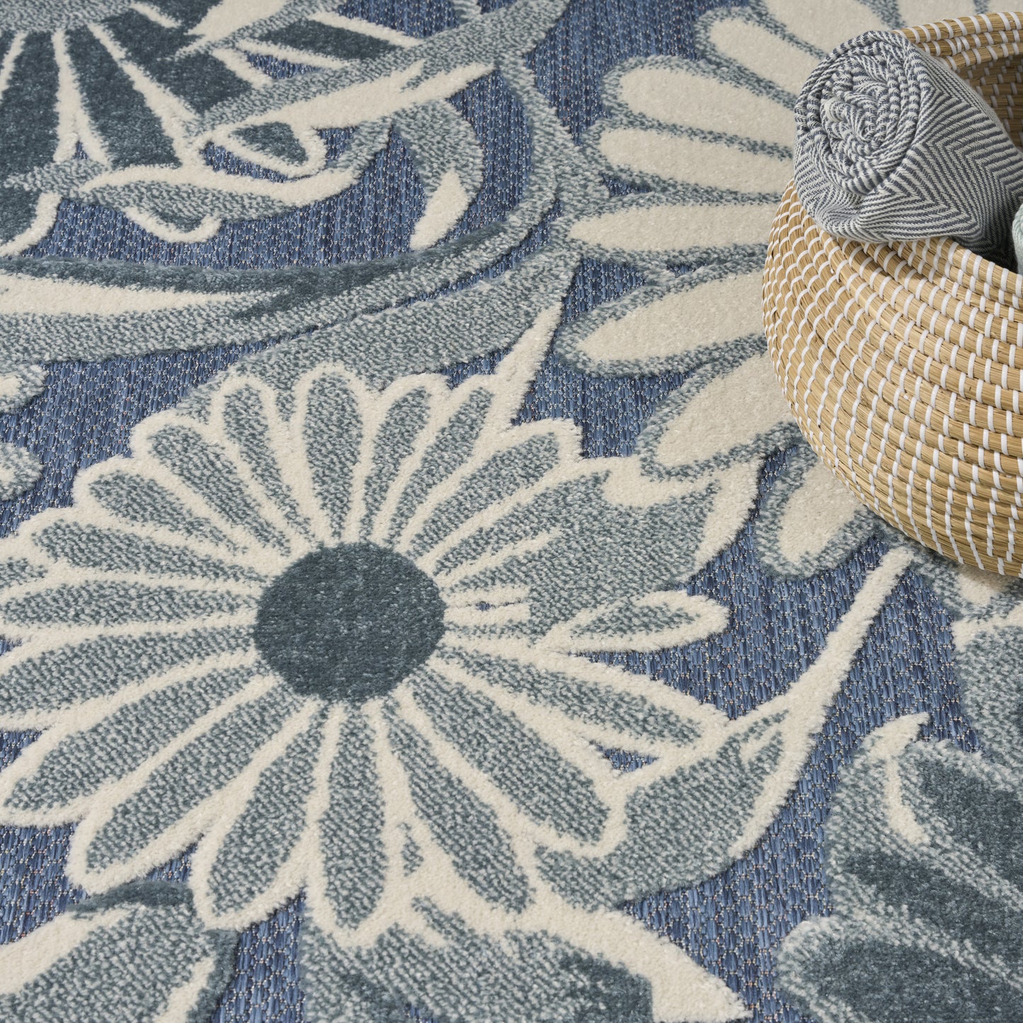 Nourison Home Aloha  Blue  Contemporary