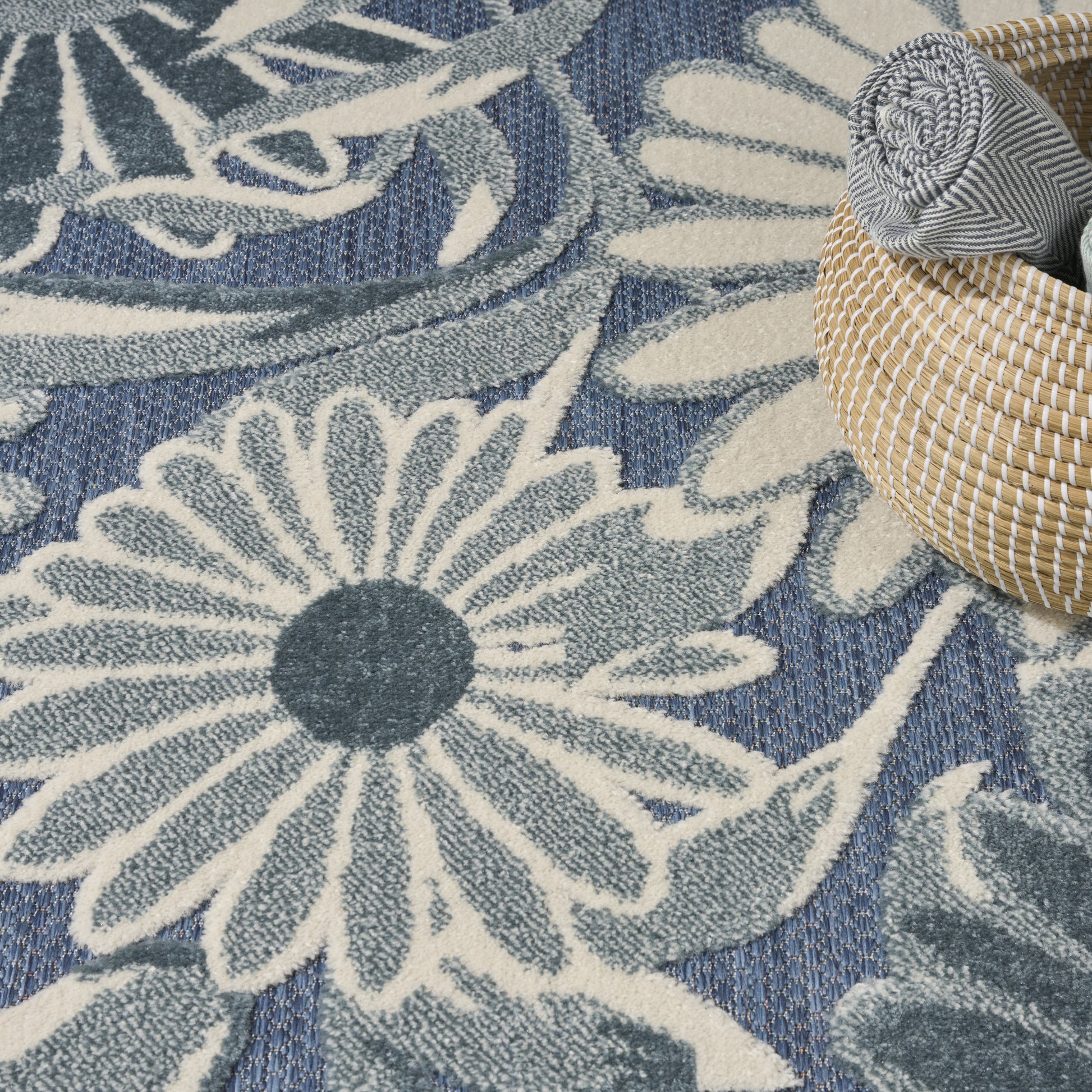 Nourison Home Aloha  Blue  Contemporary