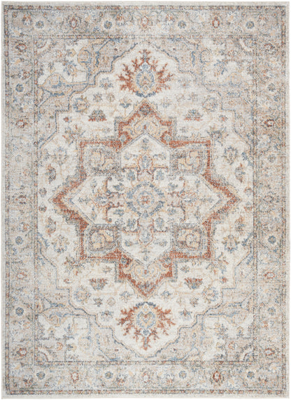 Nourison Home Astra Machine Washable ASW12 Grey Multicolor Traditional Power-loomed Rug