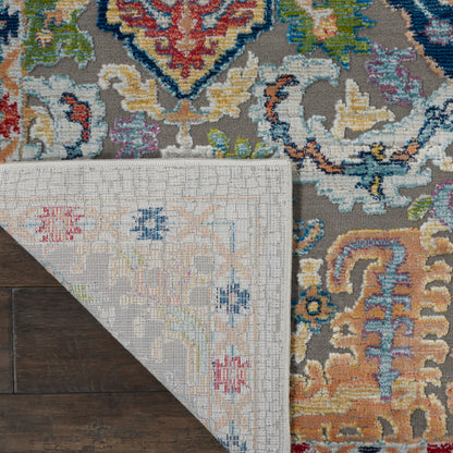 Nourison Home Ankara Global  Grey Multicolor  Traditional