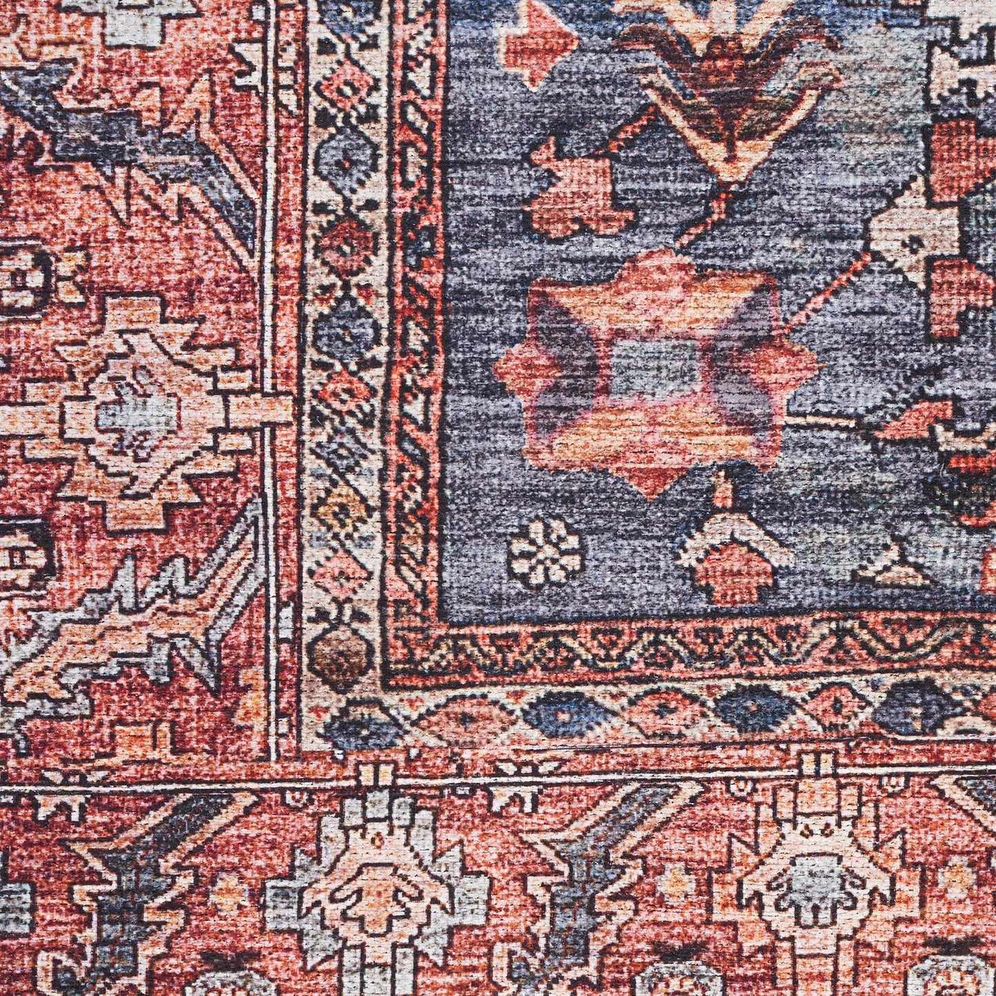 Nourison Home Grand Washables  Navy Brick  Traditional