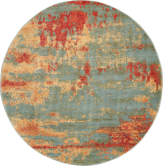 Nourison Home Somerset  Teal Multicolor  Contemporary