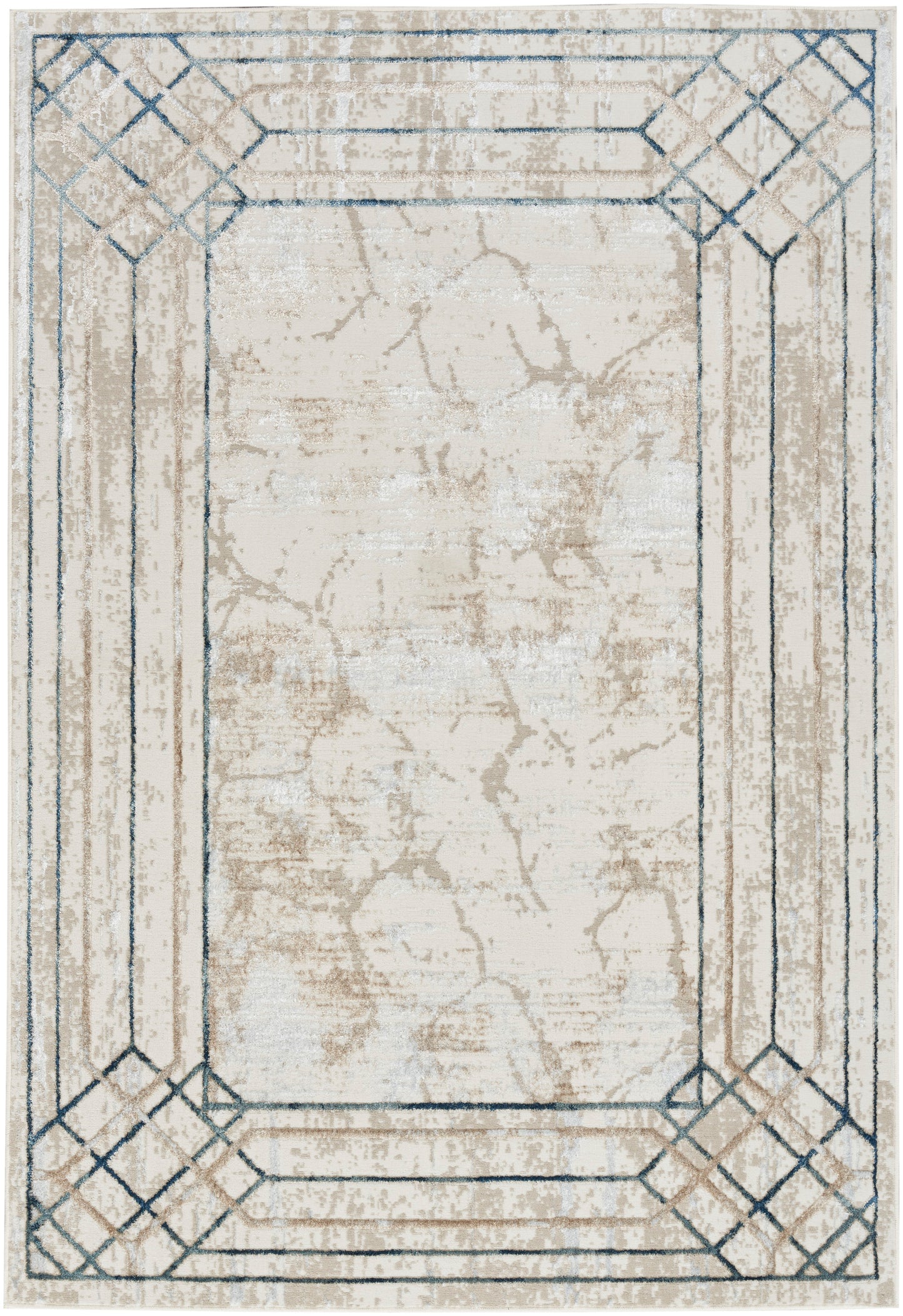 Nourison Home Glitz GLZ03 Ivory Taupe Contemporary Power-loomed Rug