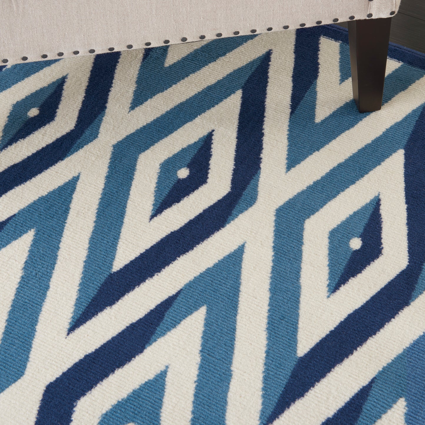 Nourison Home Grafix  White Blue  Contemporary