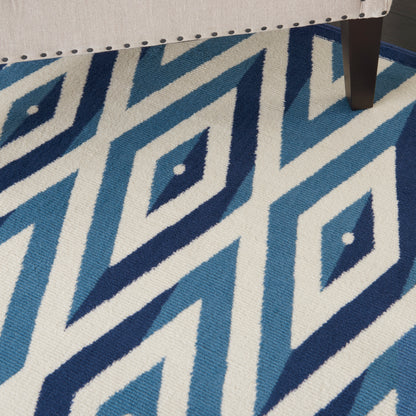 Nourison Home Grafix  White Blue  Contemporary