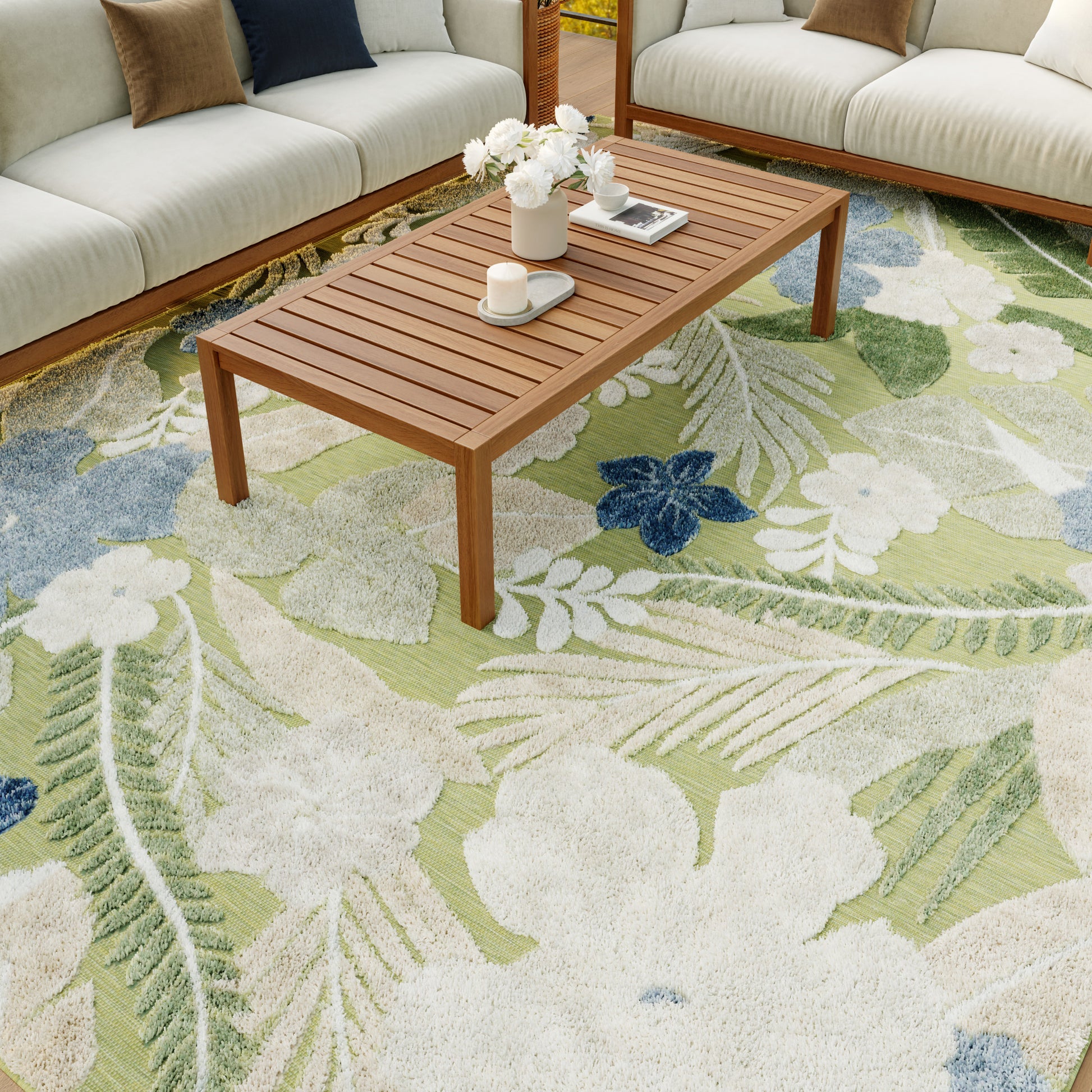 Nourison Home Suncoast  Green Blue  Contemporary