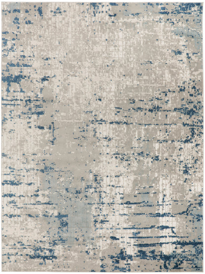 Nourison Home Quarry QUA01 Ivory Grey Blue Contemporary Power-loomed Rugs