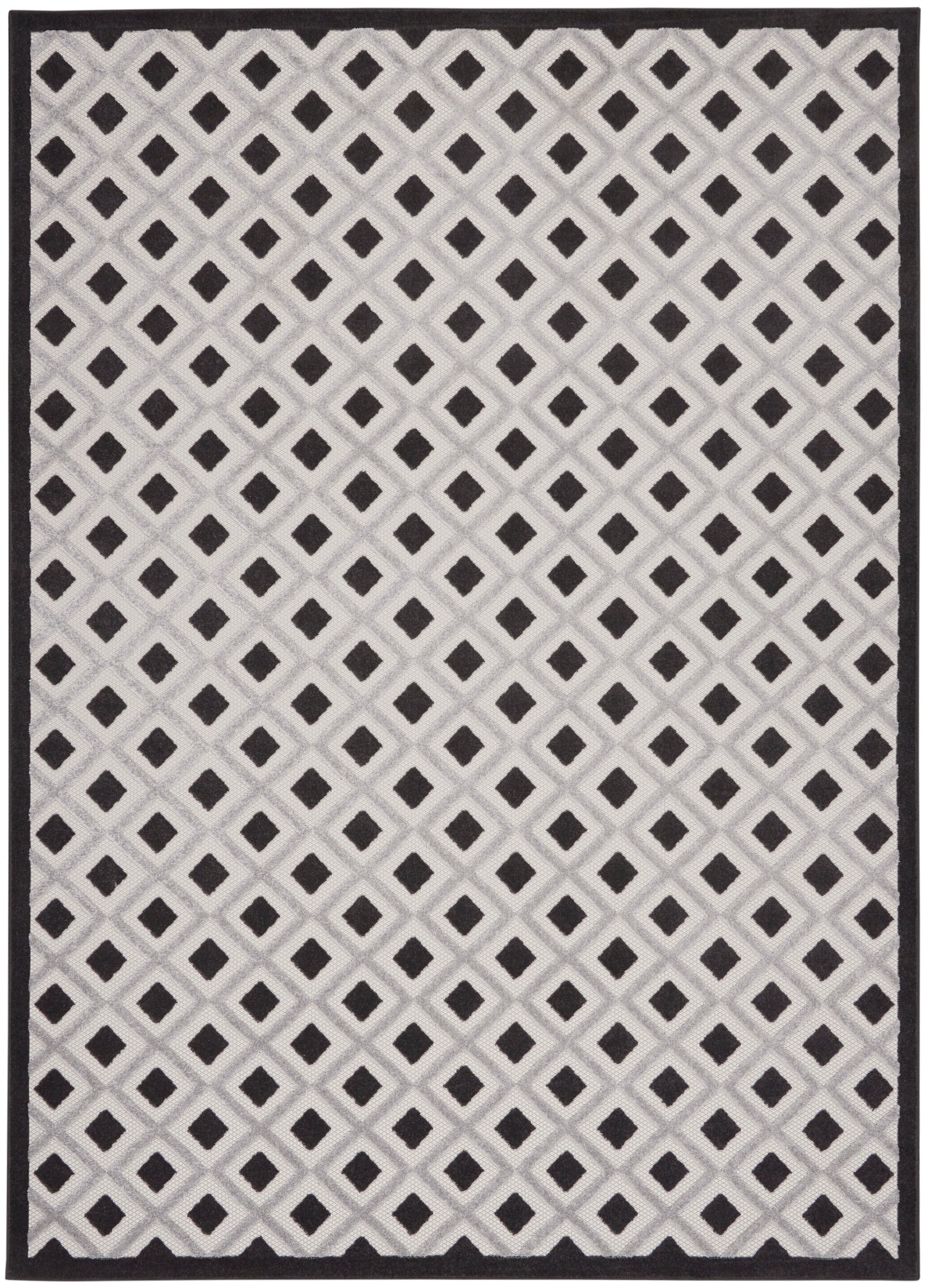 Nourison Home Aloha ALH26 Black White Contemporary Power-loomed Rugs