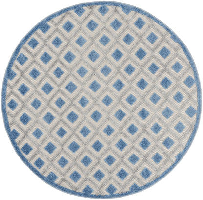 Nourison Home Aloha ALH26 Blue Grey Contemporary Power-loomed Rugs