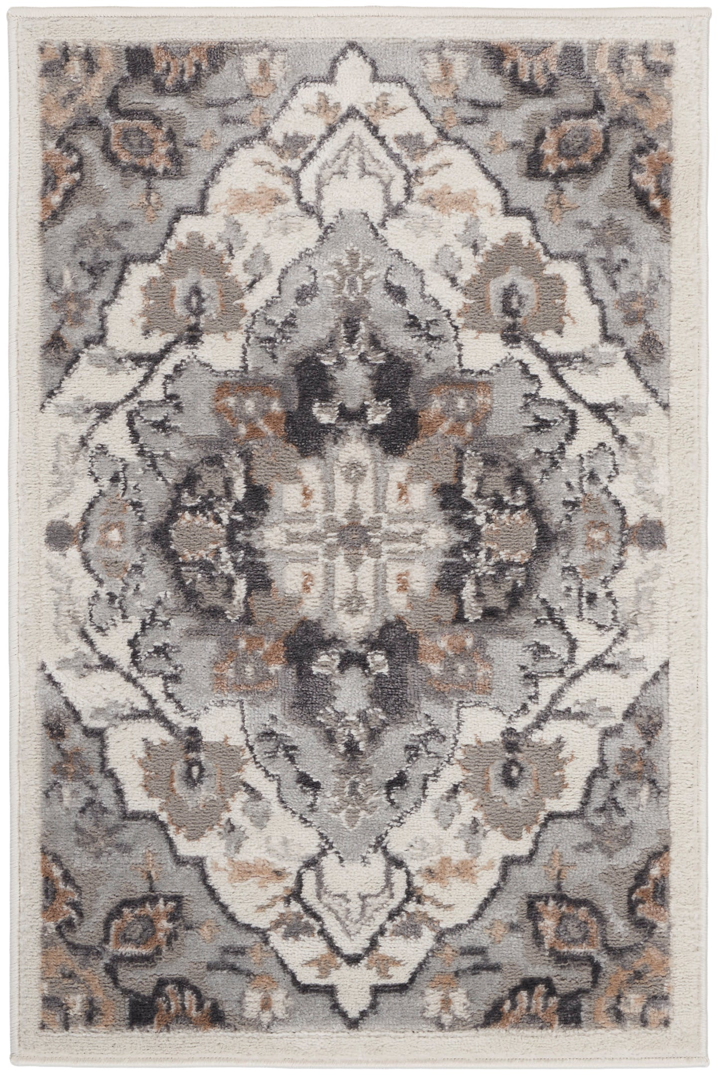 Nourison Home Elation ETN09 Ivory Grey Traditional Power-loomed Rug