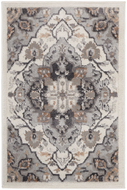 Nourison Home Elation ETN09 Ivory Grey Traditional Power-loomed Rug