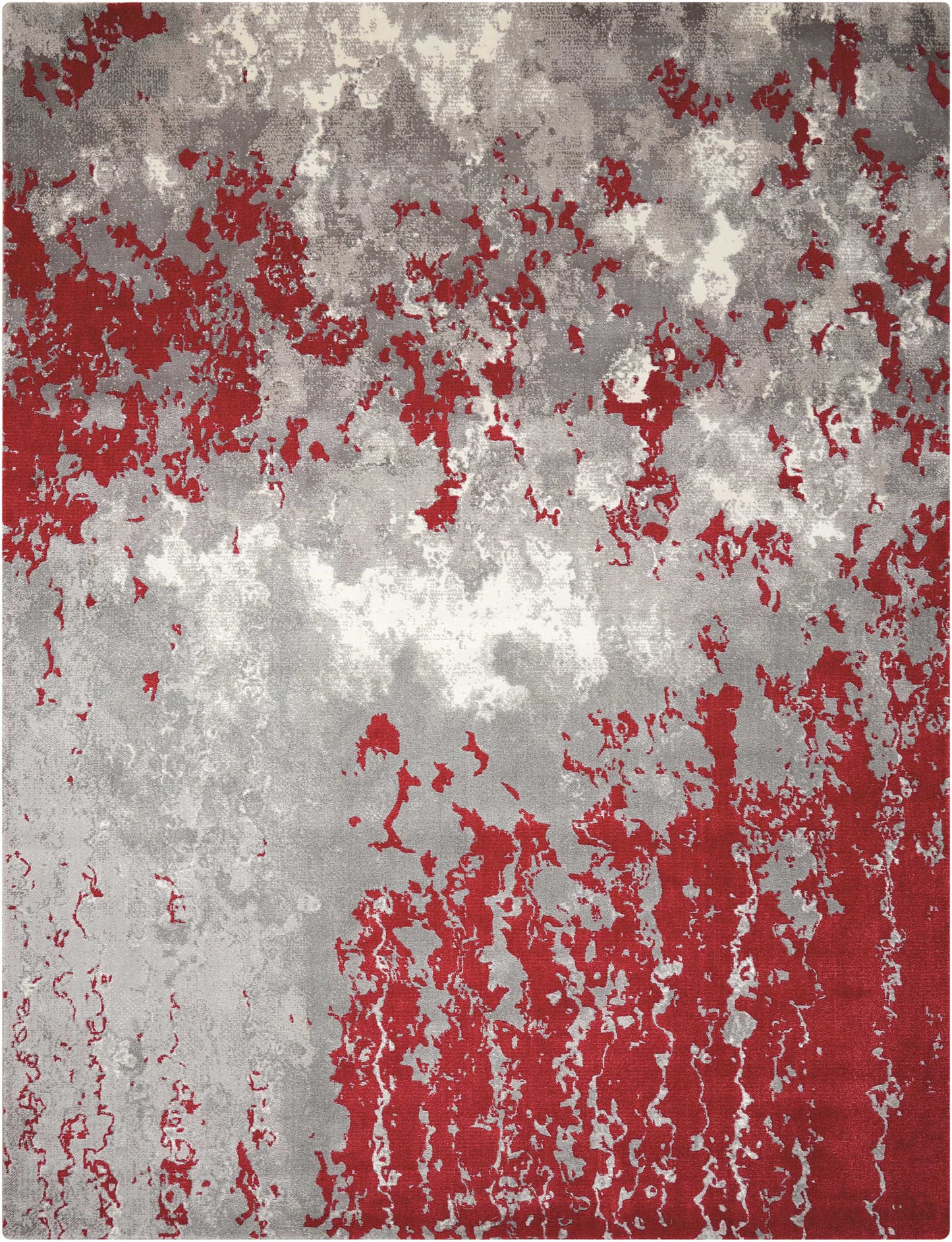 Nourison Home Twilight TWI21 Grey Red Contemporary Power-loomed Rug