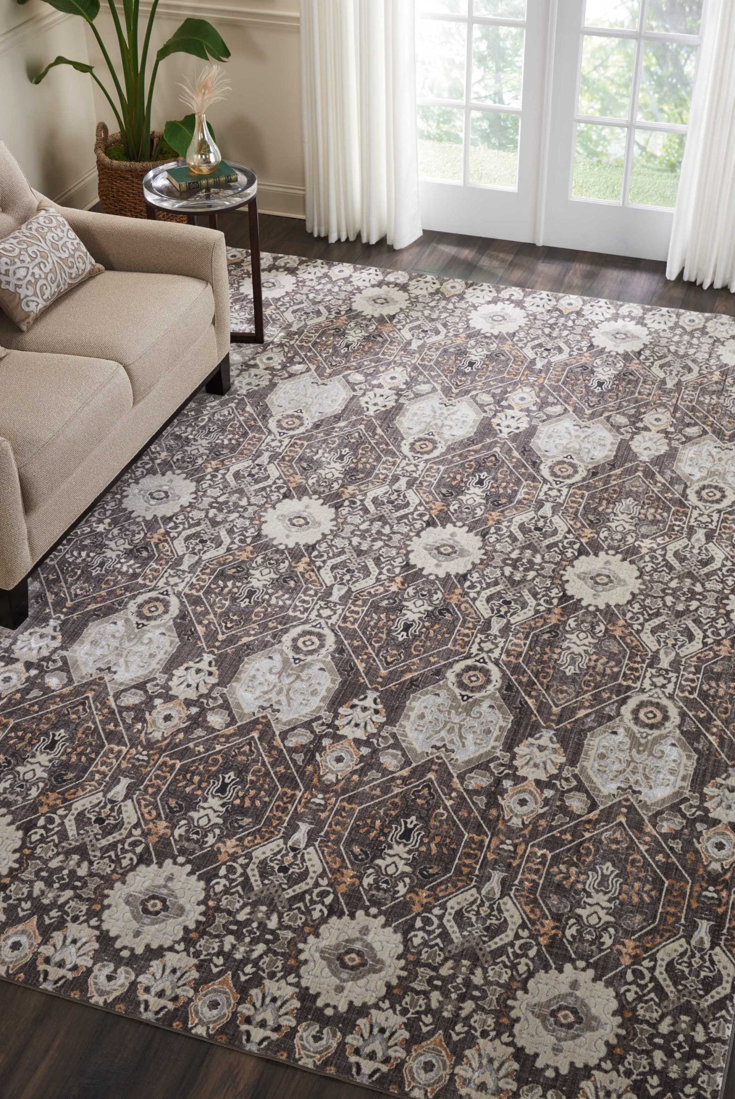 Nourison Home Silver Screen  Mocha Slate  Transitional