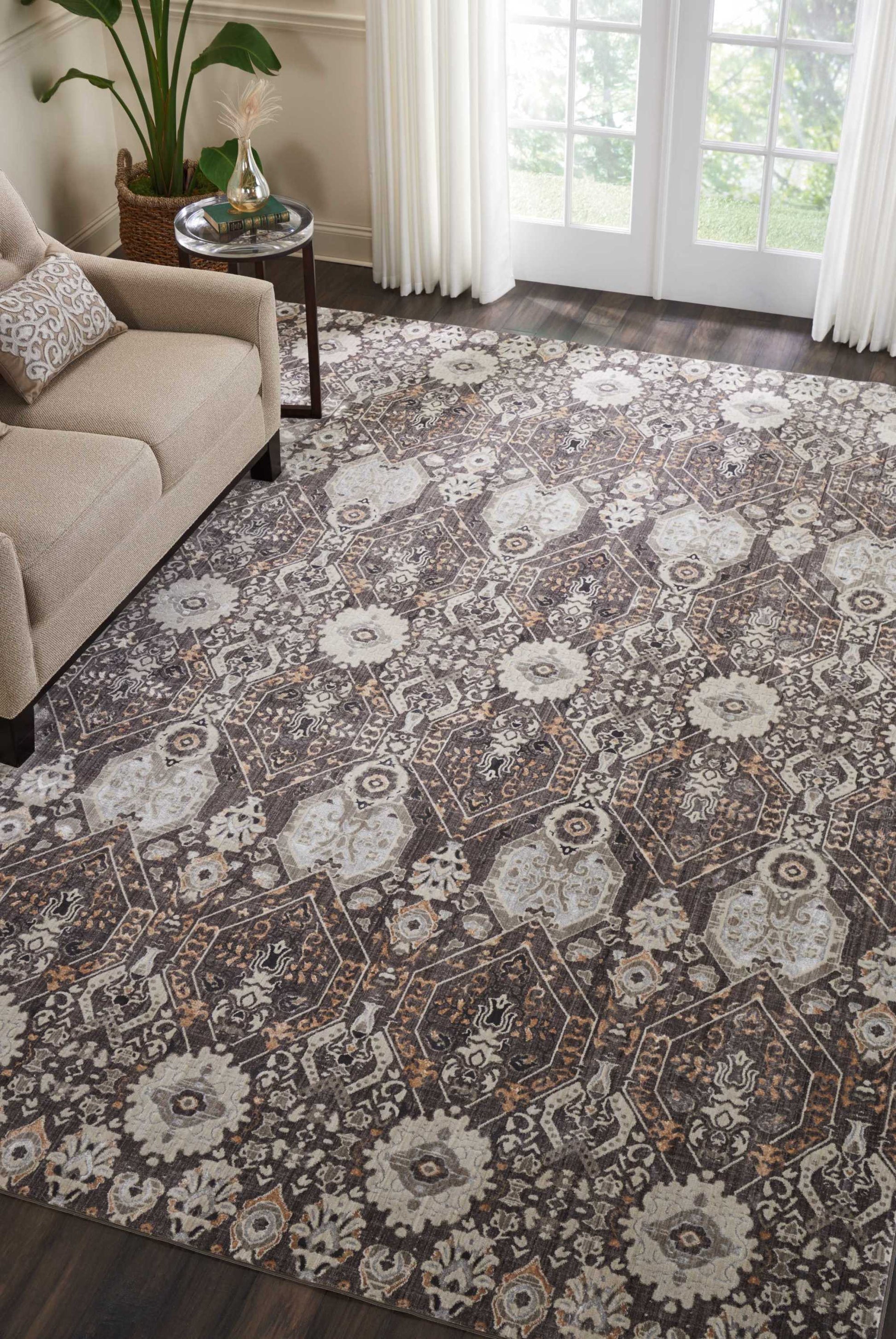 Nourison Home Silver Screen  Mocha Slate  Transitional