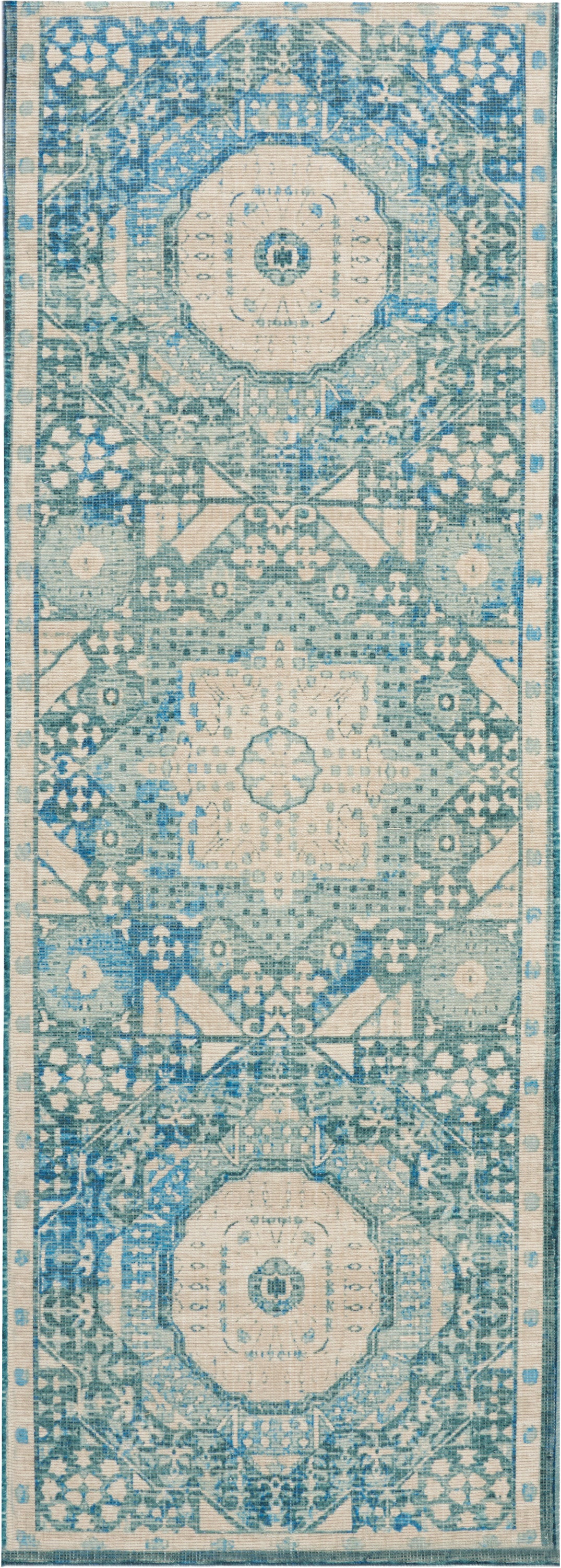 Nourison Home Madera MAD03 Teal Transitional Power-loomed Rug
