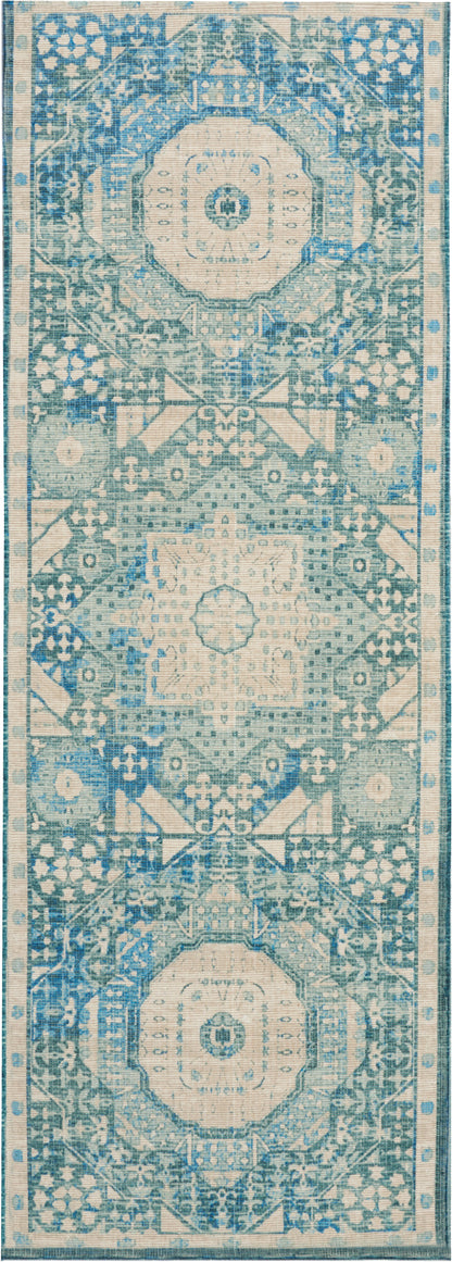 Nourison Home Madera MAD03 Teal Transitional Power-loomed Rug
