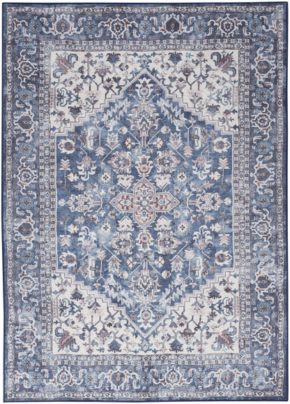Nourison Home New Concept Washables SR104 Navy Ivory Traditional Machine Woven Rug