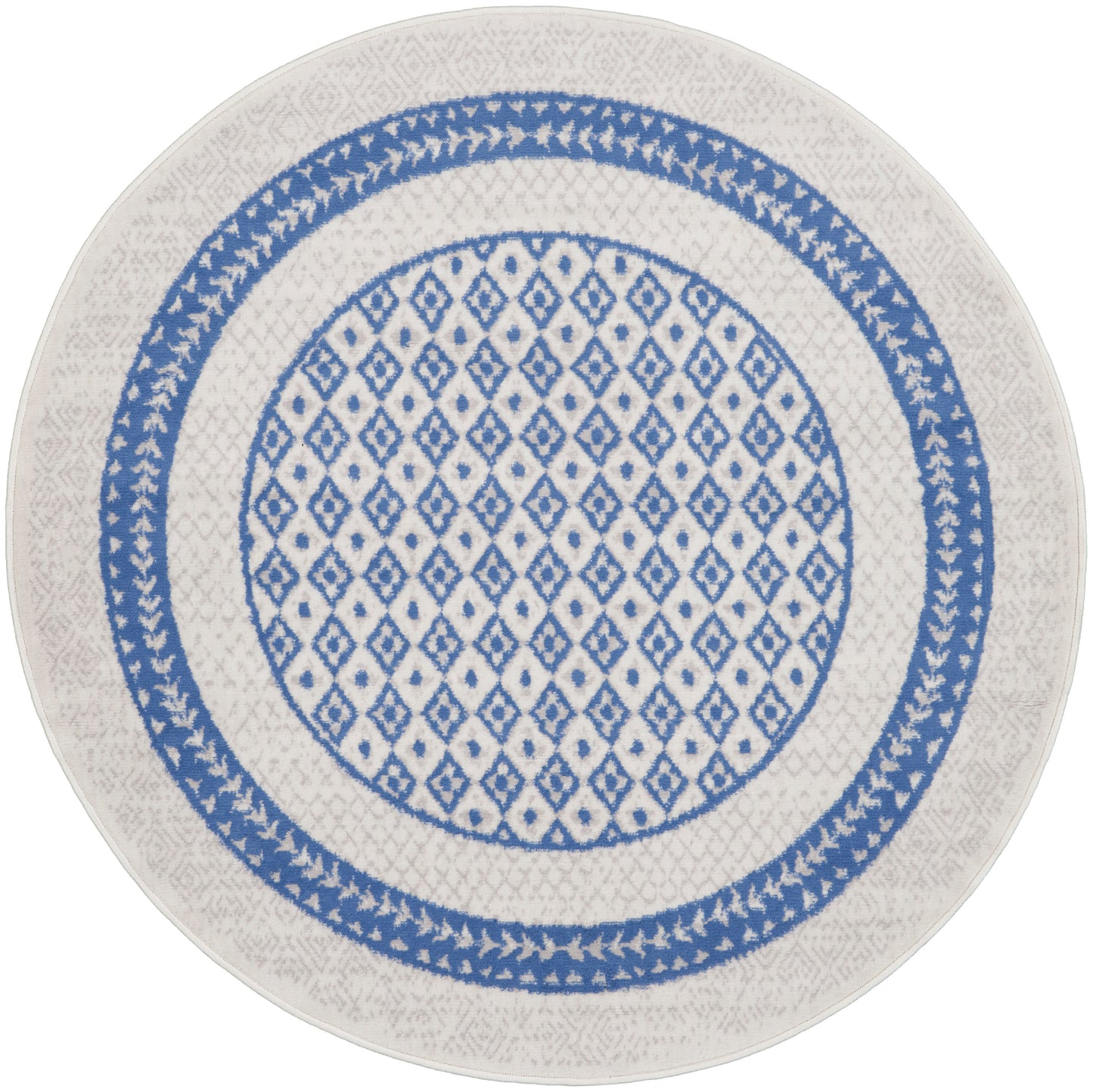 Nourison Home Whimsicle WHS13 Ivory Blue Contemporary Power-loomed Rug