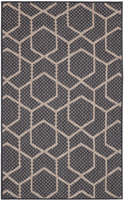 Nourison Home Horizon Indoor/Outdoor HOZ01 Charcoal Contemporary Power-loomed Rug