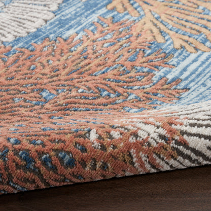 Nourison Home Seaside  Blue Multicolor  Contemporary