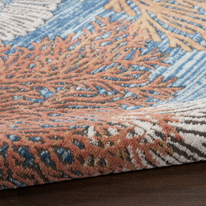 Nourison Home Seaside  Blue Multicolor  Contemporary