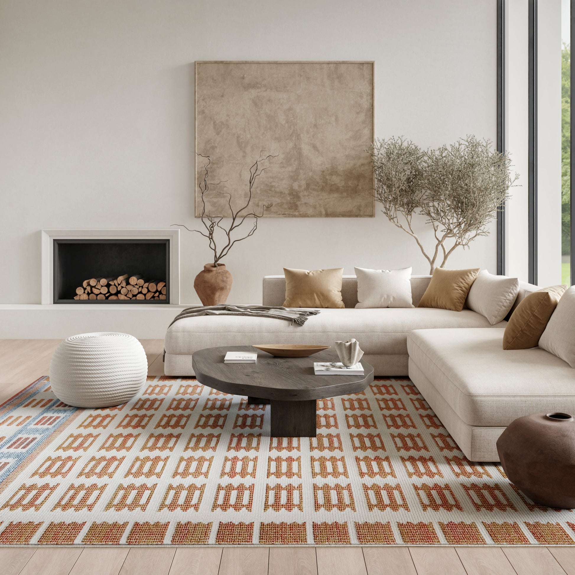Nourison Home Nordic  Ivory Rust  Contemporary