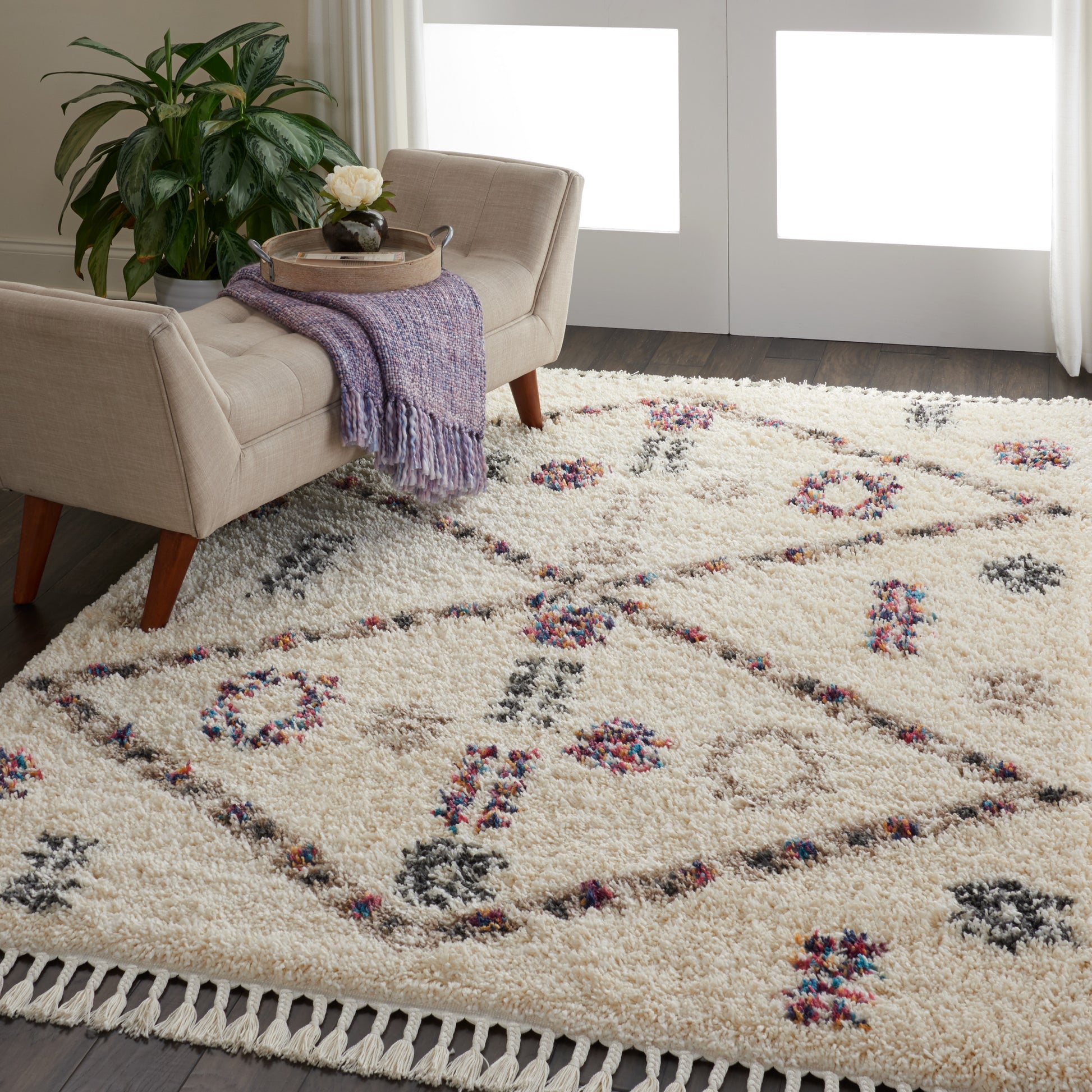 Nourison Home Denmark Shag  Ivory  Contemporary