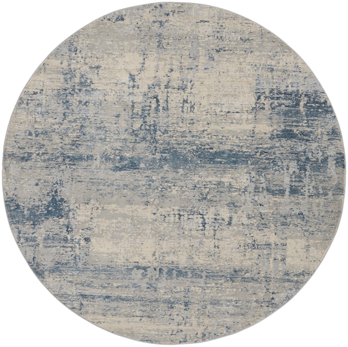 Nourison Home Rustic Textures RUS10 Ivory Blue Contemporary Power-loomed Rugs