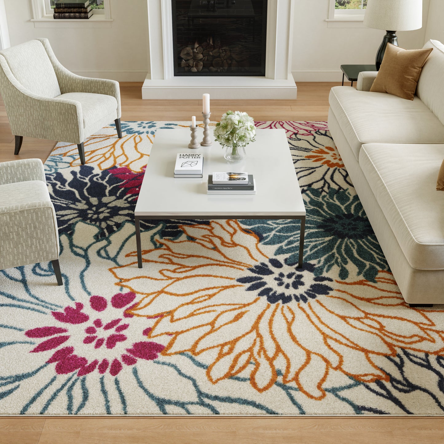 Nourison Home Passion  Ivory Multicolor  Contemporary