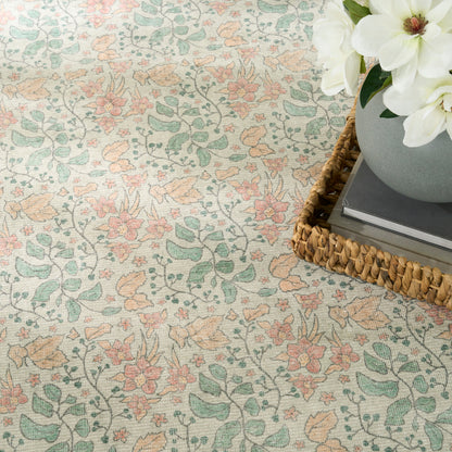 Nourison Home Botanical Washables  Green Multicolor  Contemporary