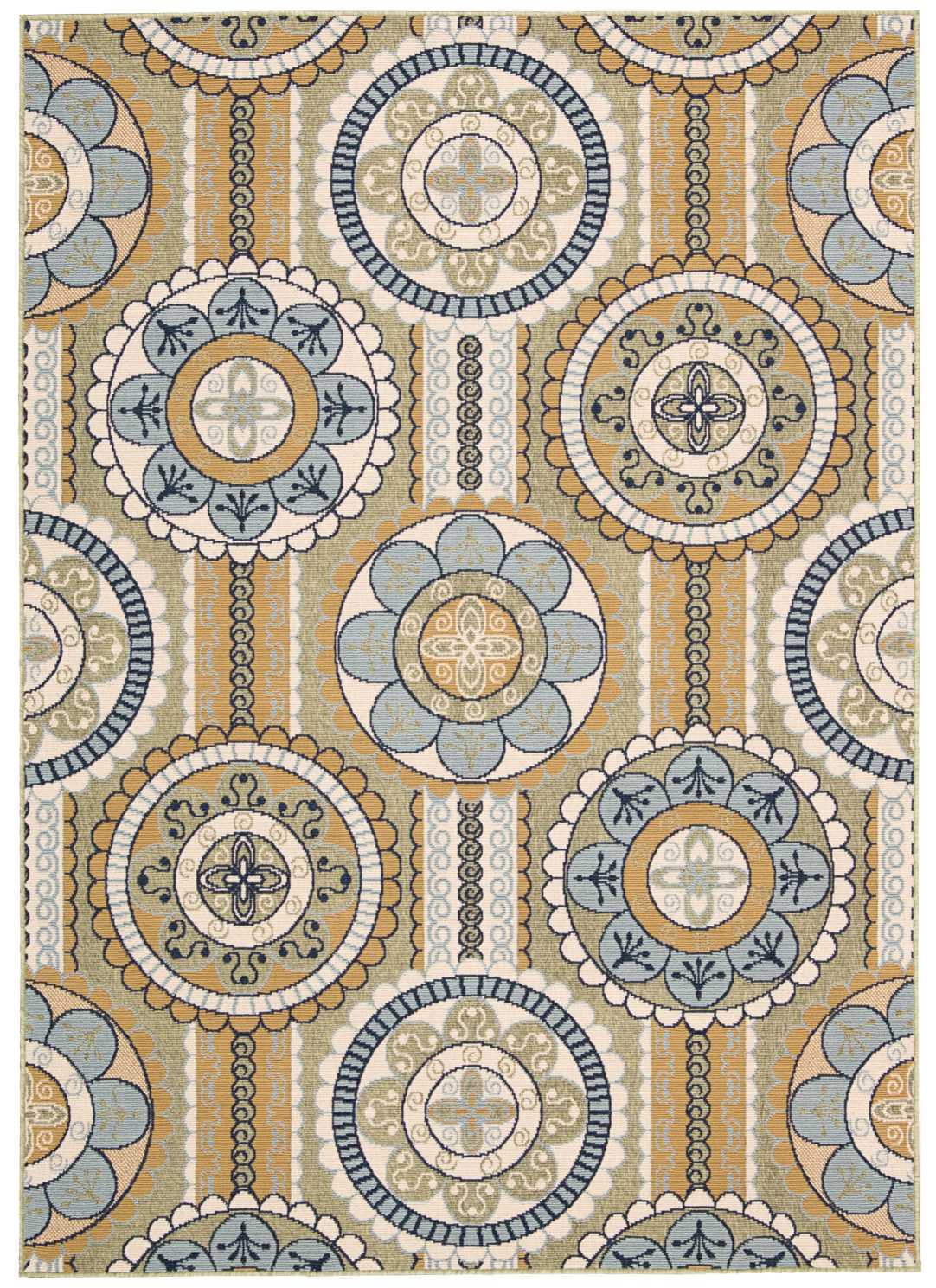 Nourison Home Caribbean CRB03 Yellow Contemporary Power-loomed Rug