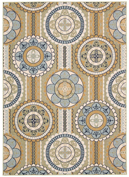 Nourison Home Caribbean CRB03 Yellow Contemporary Power-loomed Rug