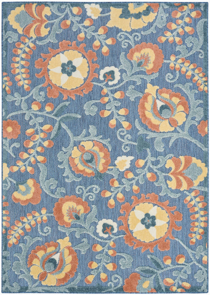 Nourison Home Aloha  Blue Rose  Contemporary