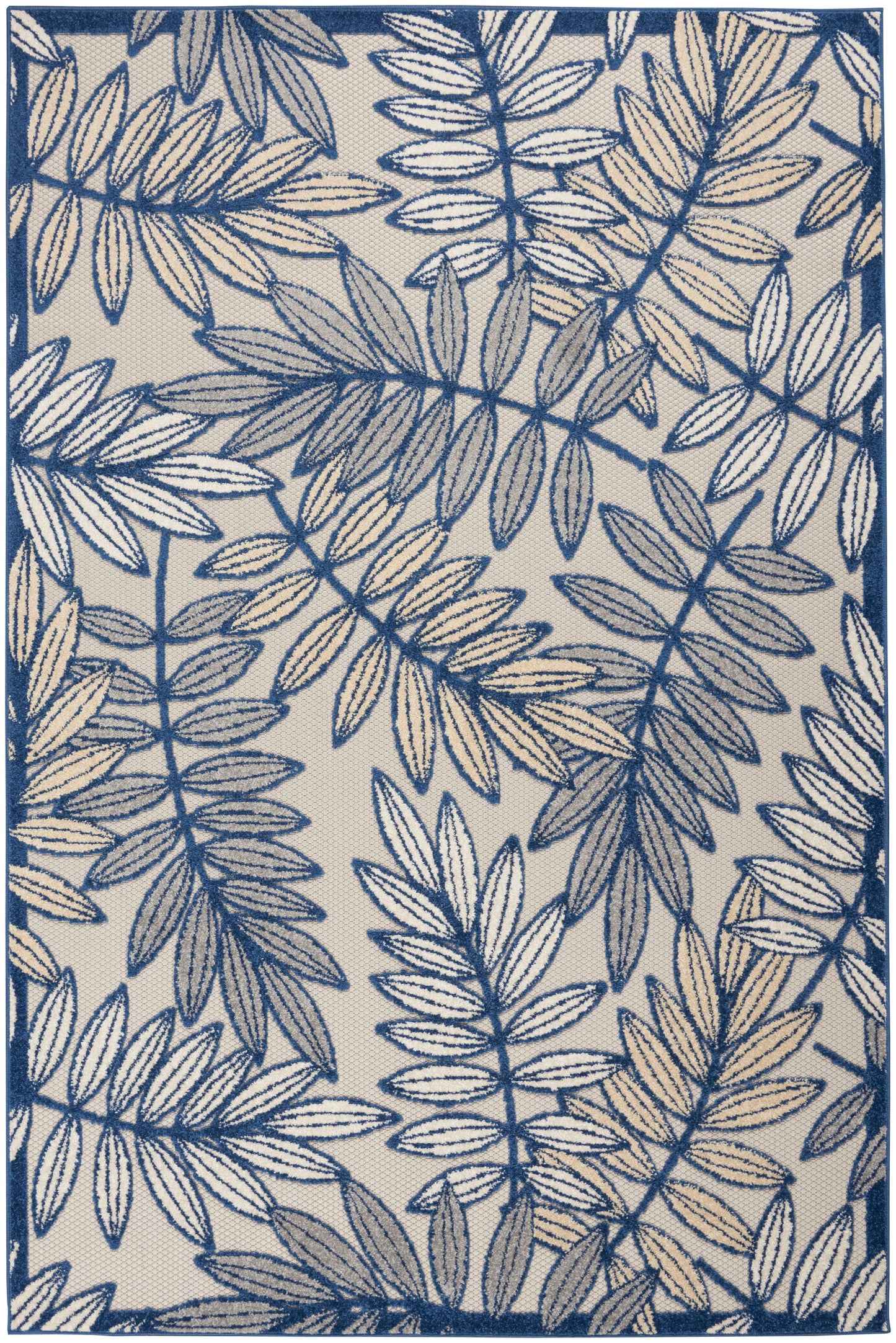 Nourison Home Aloha ALH18 Ivory Navy Contemporary Power-loomed Rugs