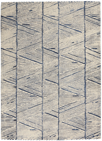 Nourison Home Colorado CLR01 White Blue Contemporary Tufted Rug
