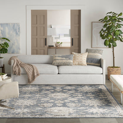 Nourison Home Quarry  Blue Beige  Traditional