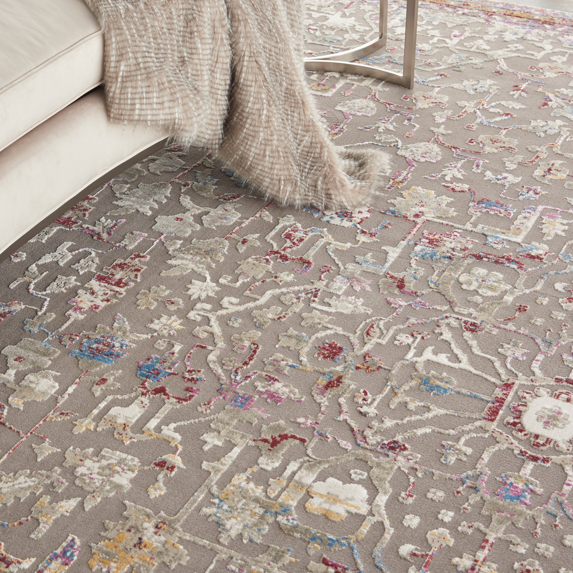 Nourison Home Melody  Grey Multicolor  Traditional